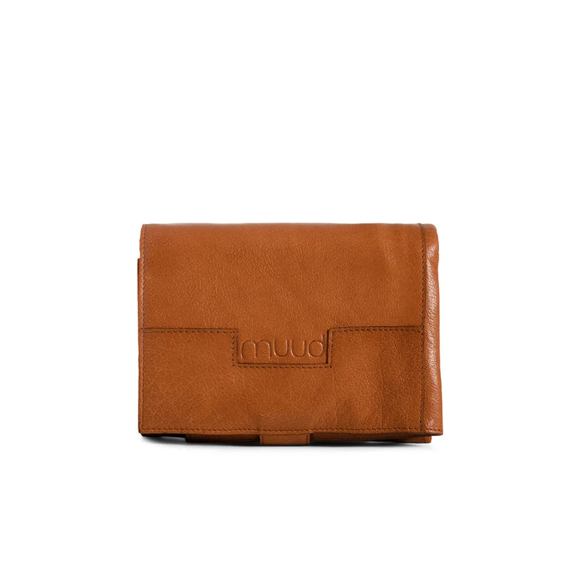 MUUD Stockholm Whisky – Handgefertigtes Lederetui für austauschbare Stricknadeln, 31 x 38 x 8 cm
