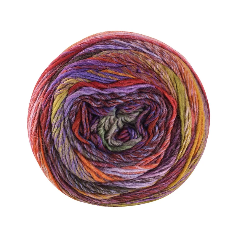 Lana Grossa Colorissimo 214 Braun-Orange, Rot-Braun, Kupferrot, Flieder, Aubergine, Graugrün, Oliv