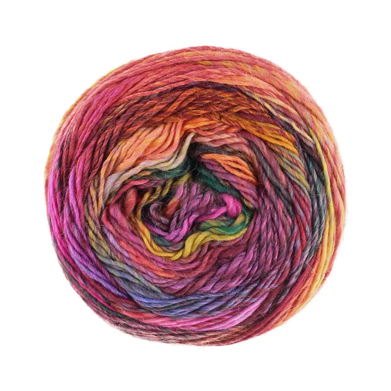 Lana Grossa Colorissimo 218 Rosa, Fuchsia, Graugelb, Orange, Rotbraun, Graugrün, Schwarzrot