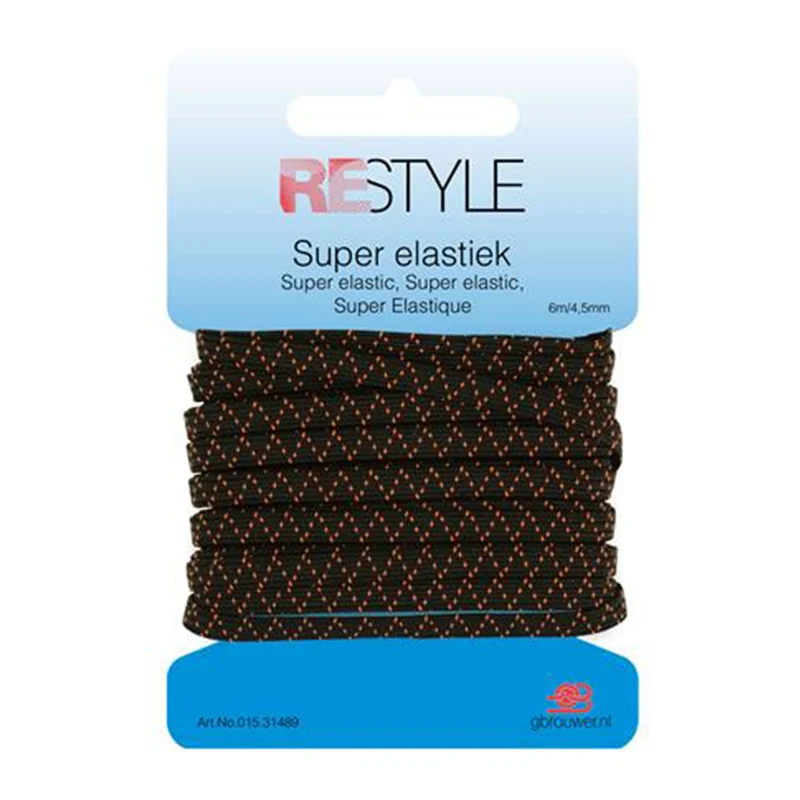 Restyle Super-Gummiband 4,5 mm x 6 Meter 000 Schwarz