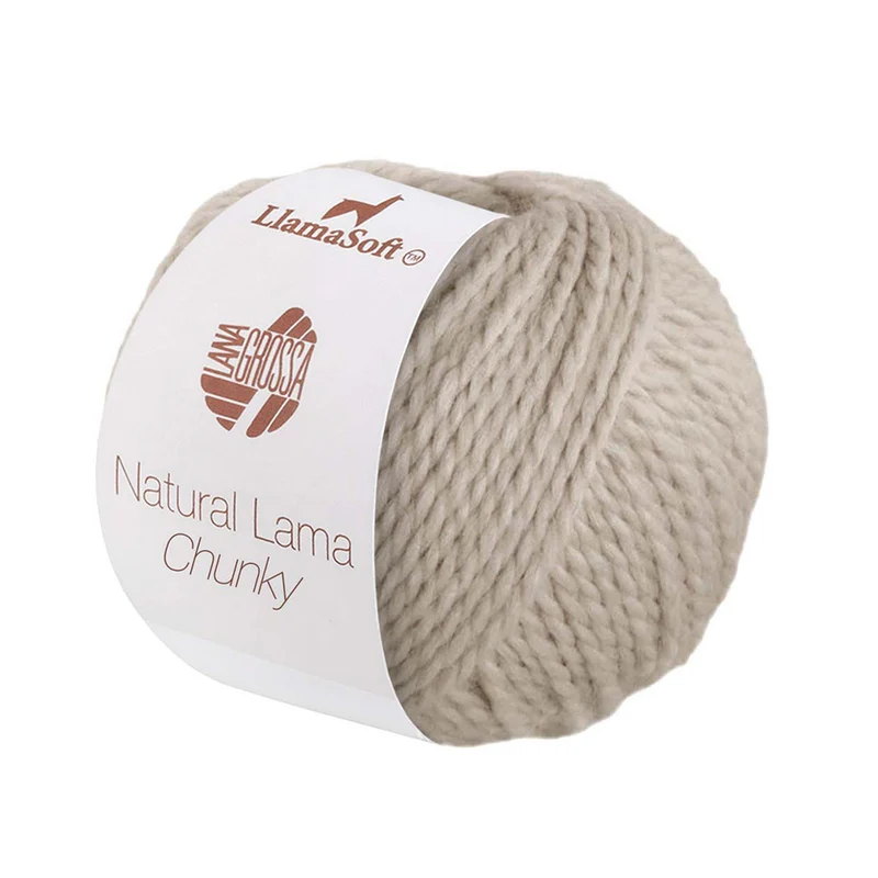 Lana Grossa Natural Lama Chunky 012 Grau-Beige