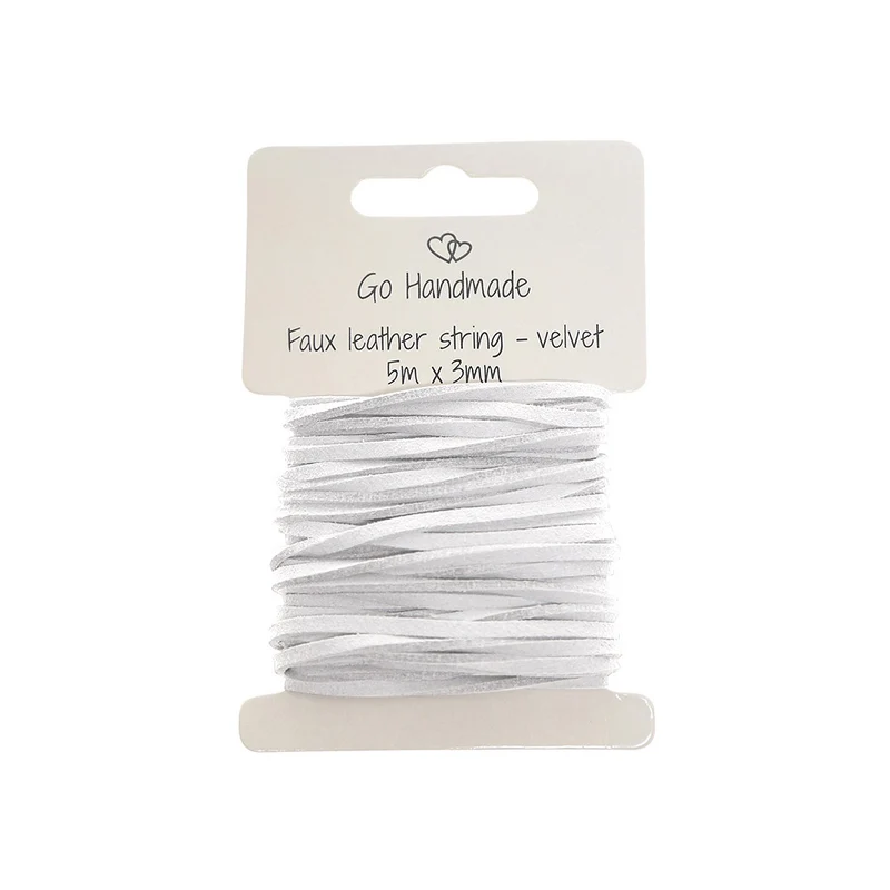 Go Handmade Samtband 5 m x 3 mm 60 Weiß