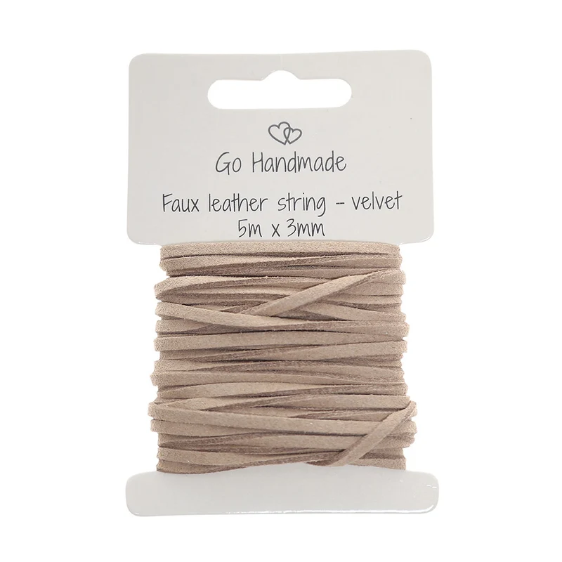 Go Handmade Samtband 5 m x 3 mm 55 Beige