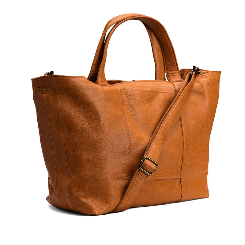 MUUD Hiba Whisky – Handgefertigte Ledertasche mit Staufächern, 27 x 29 cm