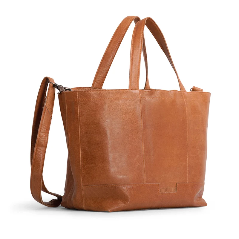 MUUD Hiba Whisky – Handgefertigte Ledertasche mit Staufächern, 27 x 29 cm