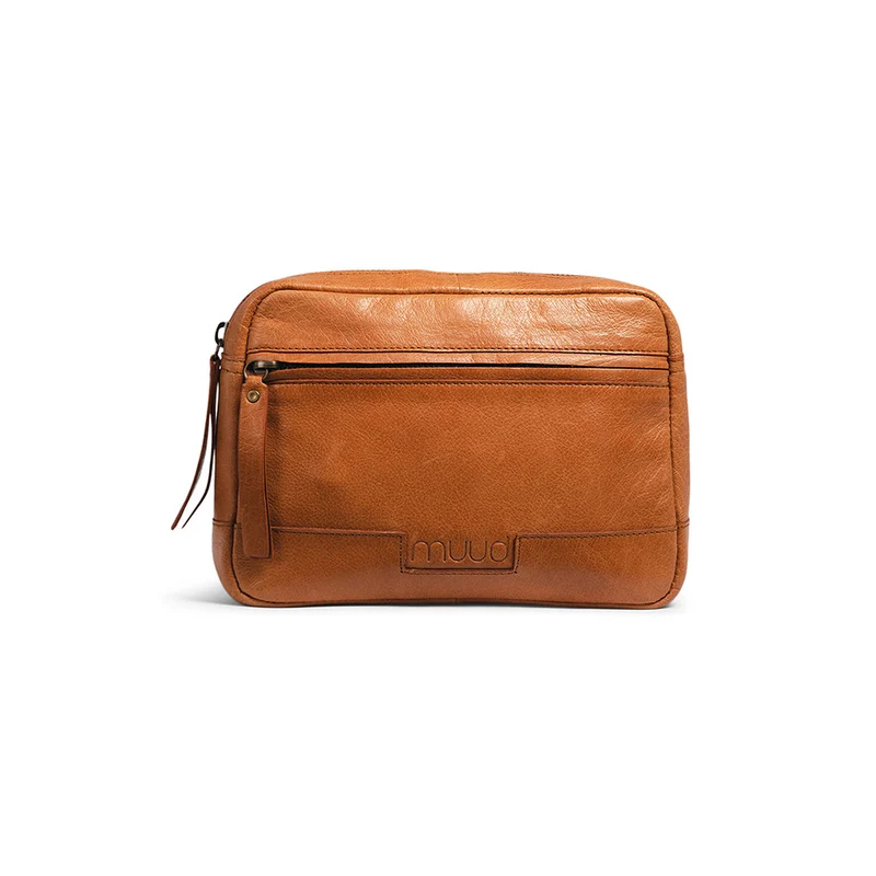 MUUD Sandnes Whisky – Handgefertigte Ledertasche für Handarbeitsutensilien Whisky – 15 x 22 cm