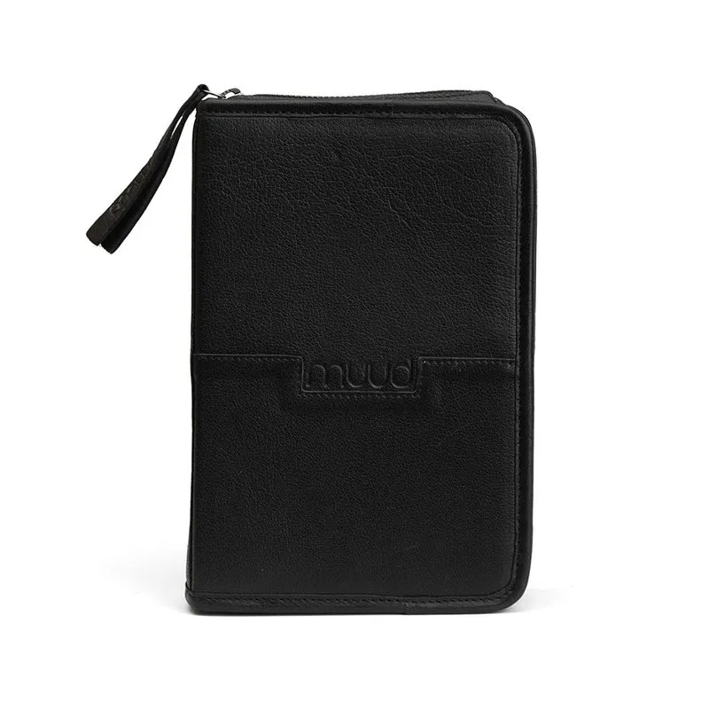 MUUD Effi Black – Handgefertigte Handtasche aus Leder, 22 x 15 x 6 cm