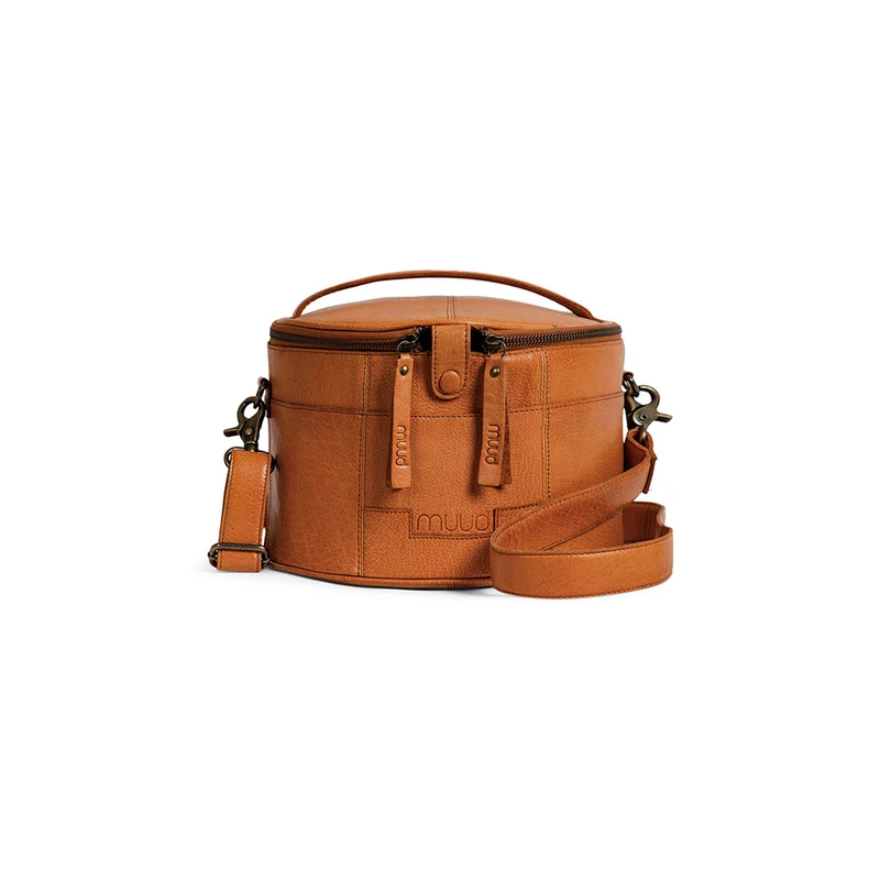 MUUD Enturn Whisky – Handgefertigte Leder-Handarbeitstasche 15 x 23 cm