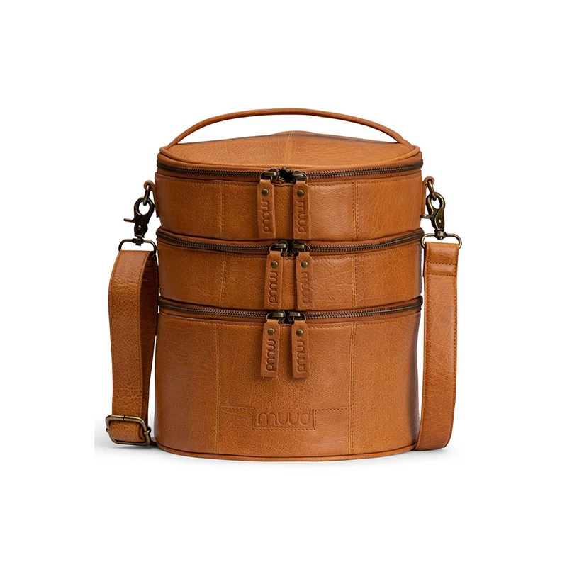 MUUD Bturn Whisky – Handgefertigte Ledertasche für verschiedene Projekte, 27 x Ø 25 cm