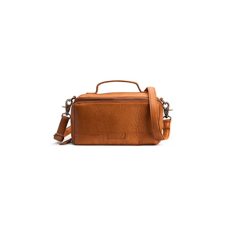 MUUD Cleo Whisky – Handgefertigte Schultertasche aus Leder, 23 x 13 x 11 cm