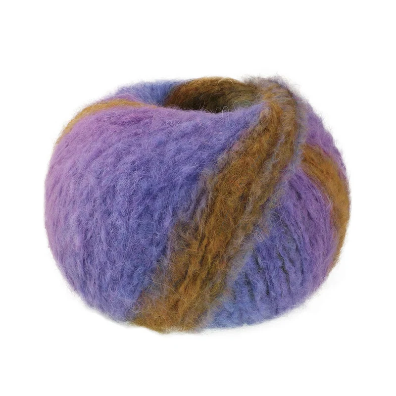 Lana Grossa Gigante 0014 Violett/Violettblau/Moosgrün/Khaki/Ocker