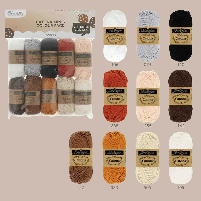 Scheepjes Catona Colour Pack Cookies 10 x 25 g