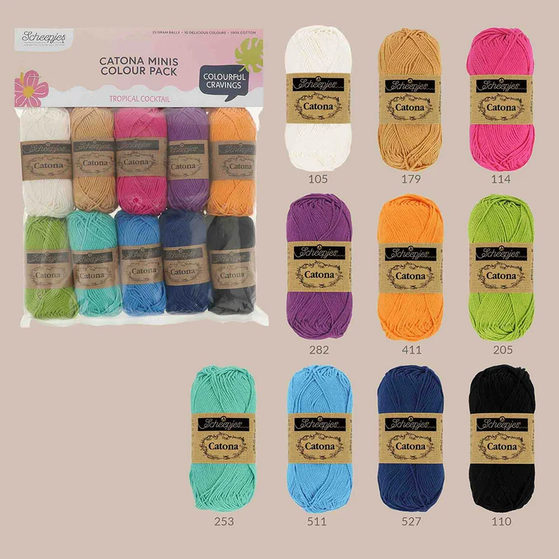 Scheepjes Catona Colour Pack Tropical Cocktail 10 × 25 g