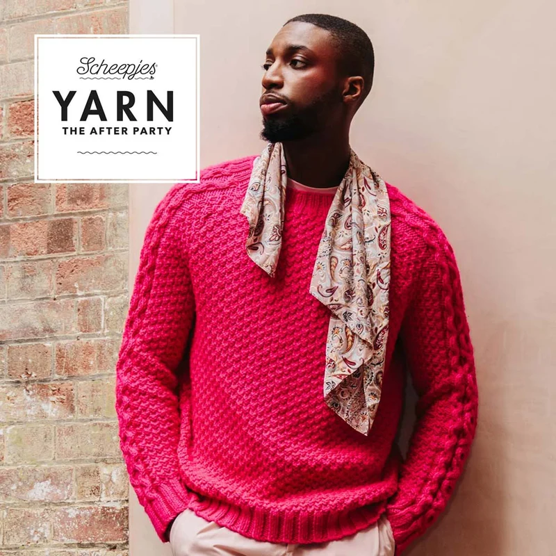 YARN The After Party Nr. 186 Pullover mit Moosmuster und Zopfmuster NL