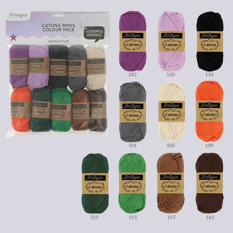 Scheepjes Catona Colour Pack Midnight Feast 10 × 25 g