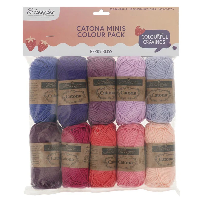 Scheepjes Catona Colour Pack Berry Bliss 10 × 25 g