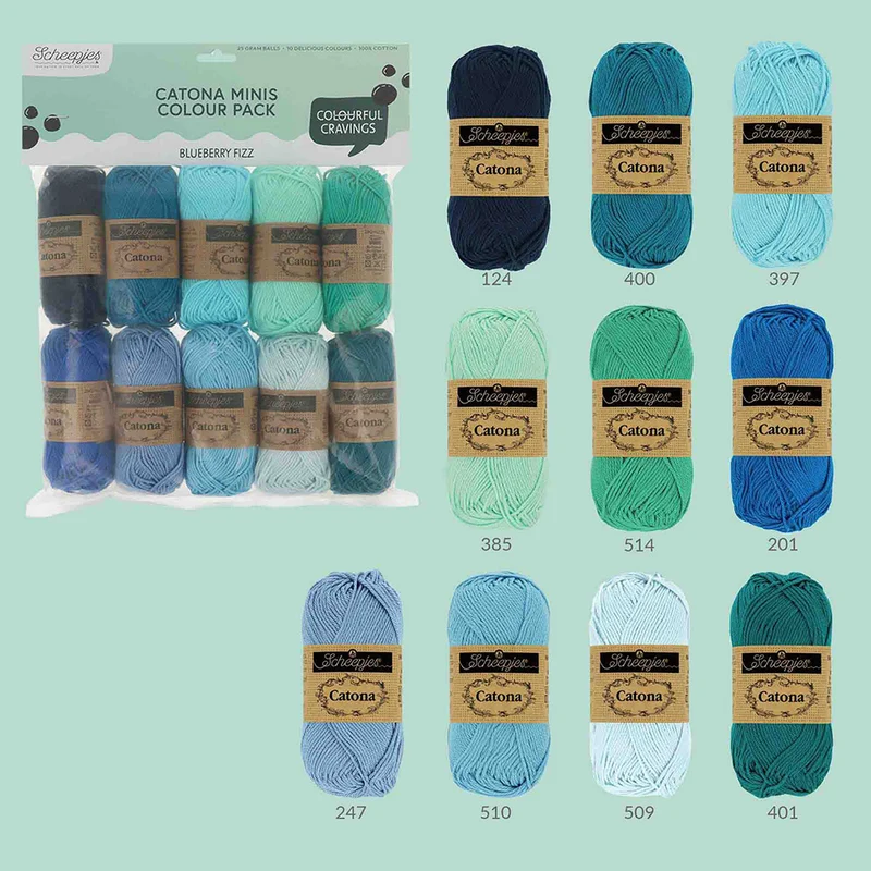 Scheepjes Catona Colour Pack Blueberry Fizz 10 × 25 g