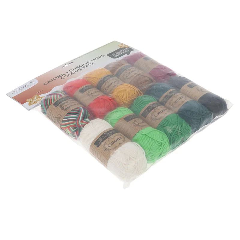 Scheepjes Catona und Chroma Colour Pack „Christmas Treat“ 10 × 25 g