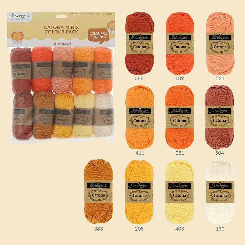 Scheepjes Catona Colour Pack Crème Brûlée 10 x 25 g