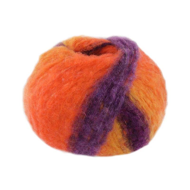 Lana Grossa Gigante 002 Dunkelviolett/Gelb/Grauviolett/Orange/Blau-Violett