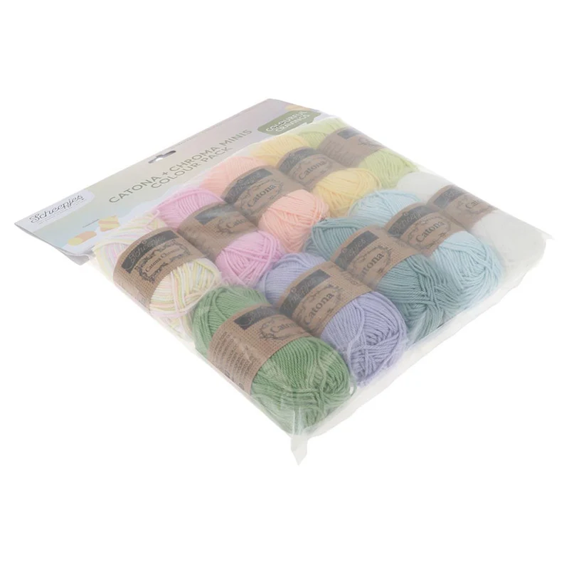 Scheepjes Catona und Chroma Colour Pack Marshmellow Mix 10 x 25 g
