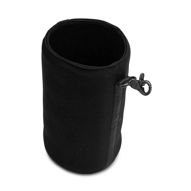 MUUD Daris – Schwarzer, handgefertigter Flaschenhalter aus Leder, 18 x 10 cm