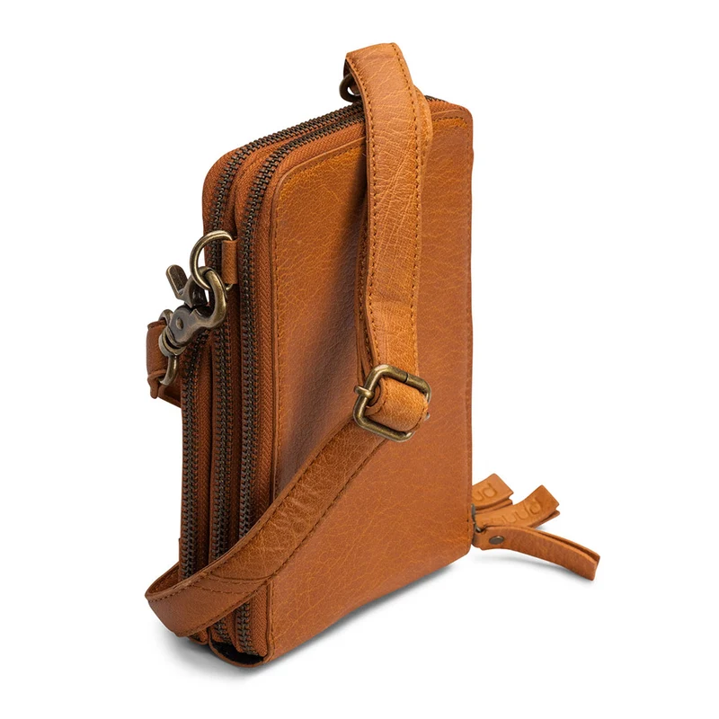 MUUD Dafne – Whiskey Handgefertigte Leder-Umhängetasche 19 x 12 cm