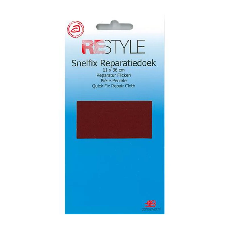 Restyle Snelfix Reparaturtuch 11 cm x 36 cm, aufbügelbar, 750 Burgund