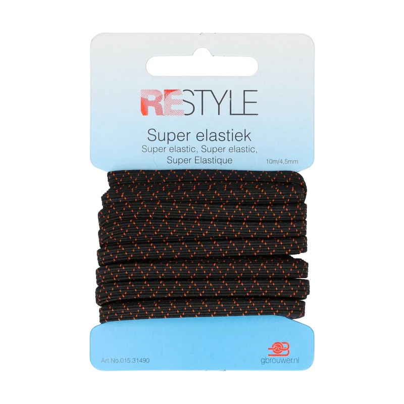 Restyle Super-Gummiband 10 m/4,5 mm Schwarz