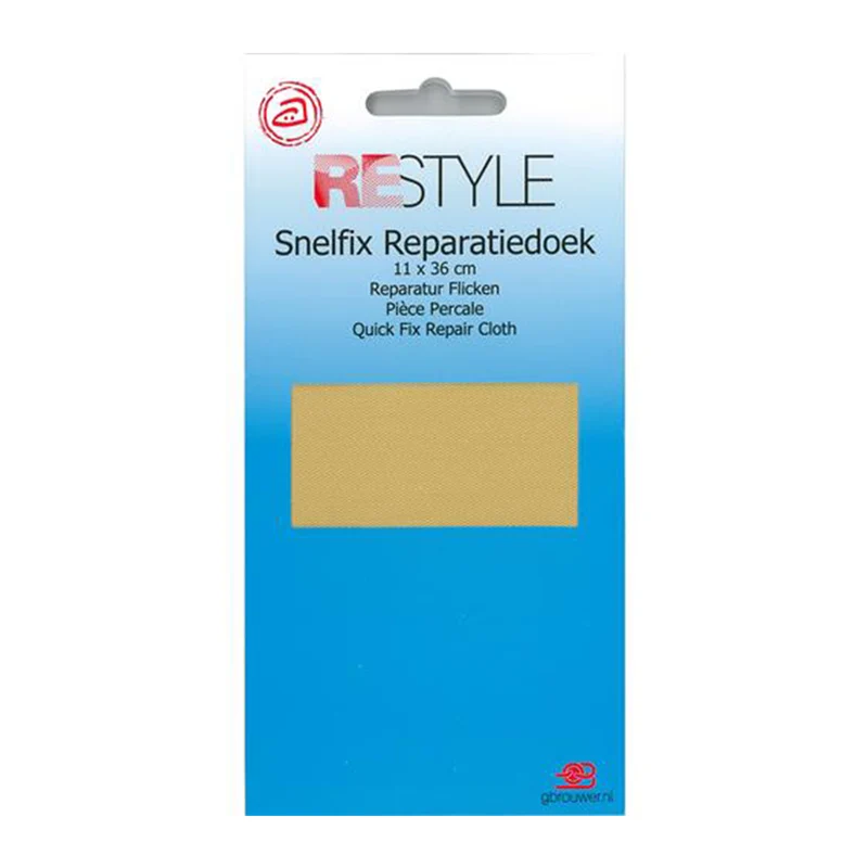 Restyle Snelfix Reparaturtuch 11 cm x 36 cm, zum Aufbügeln, 886 Braun/Beige