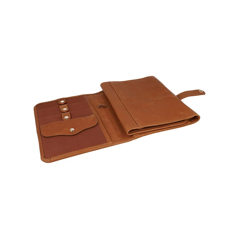 KnitPro Velora Rundstricknadeletui, leer, Leder, Braun, 22 x 18,5 x 3 cm