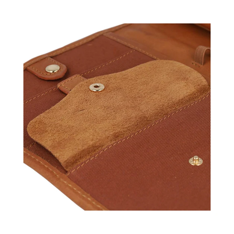 KnitPro Velora Rundstricknadeletui, leer, Leder, Braun, 22 x 18,5 x 3 cm