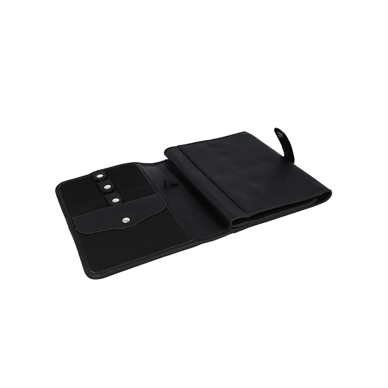 KnitPro Velora Rundstricknadeletui, leer, Leder, Schwarz, 22 x 18,5 x 3 cm