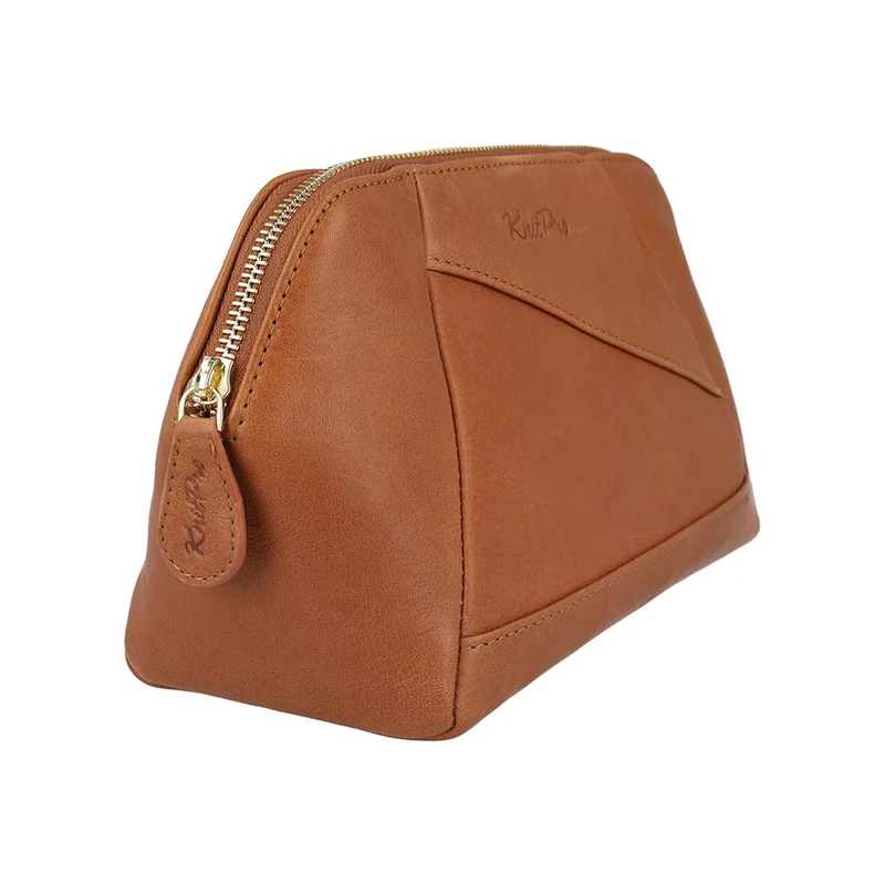 KnitPro Eden Projekt-Tasche aus Leder, Braun, 15 x 29 x 11,5 cm