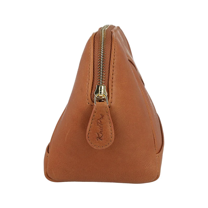 KnitPro Eden Projekt-Tasche aus Leder, Braun, 15 x 29 x 11,5 cm