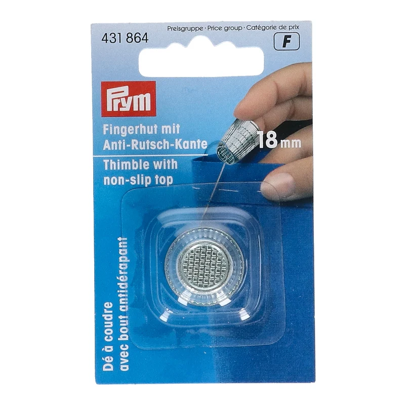 Prym Fingerhut, Zinkdruck, verchromt, Silber, 18 mm