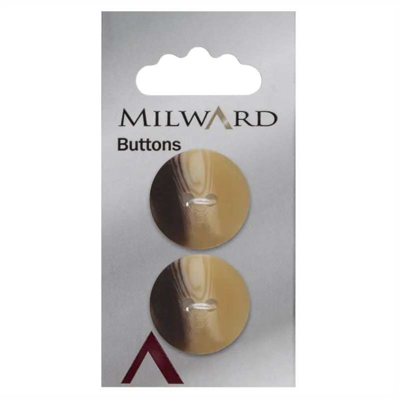 Milward-Knopf, mattbraun/beige, 22 mm (2 Stück)