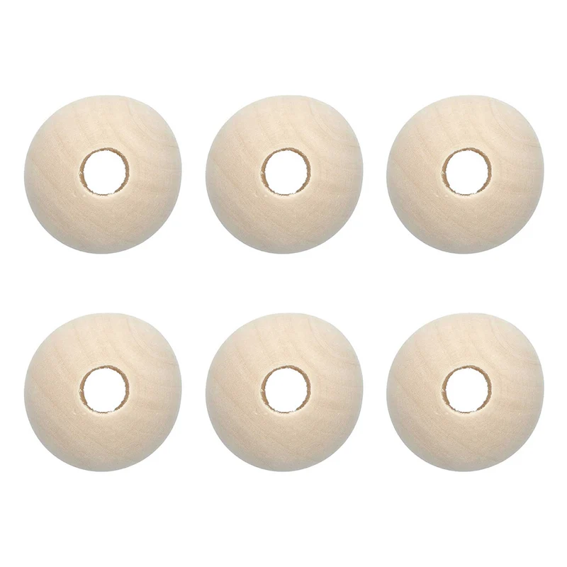 Rico Makramee Holzperlen 30 mm – 6 Stück