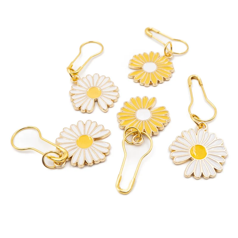 PPY Zierliche Blumen-Maschenmarkierer – 5er-Set, wiederverschließbar
