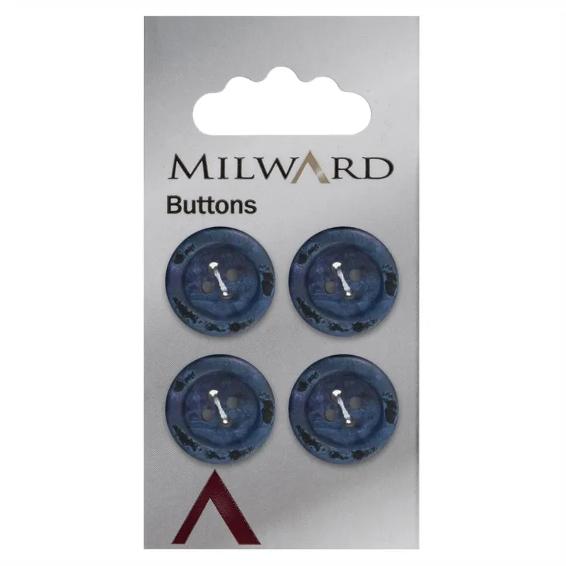 Milward Glanzknopf Blau/Lila 17 mm (4 Stück)