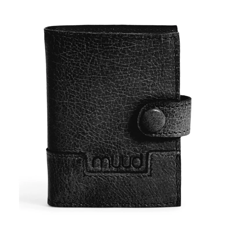 MUUD Edy Black – Handgefertigtes Lederetui für Stecknadeln und Nadeln, 10 x 8 cm
