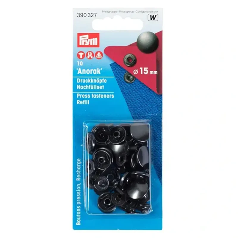 Prym Nahtlose Druckknöpfe Anorak 15 mm 03 Bronziert