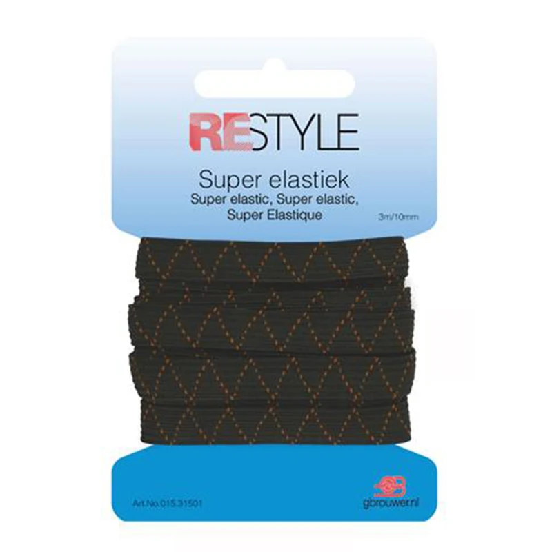 Restyle Super-Gummiband 10 mm x 3 Meter 000 Schwarz