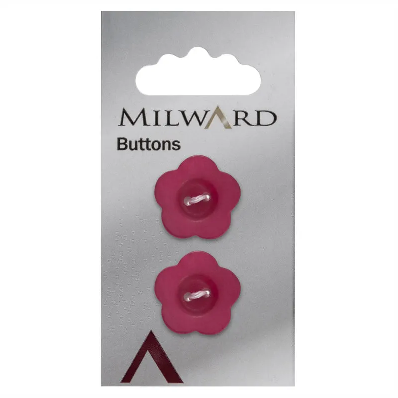 Milward Knopf, dunkelrosa, 20 mm (2 Stück)