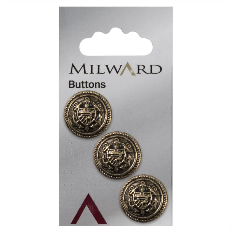 Milward Manschettenknöpfe, Gold, 19 mm (3 Stück)