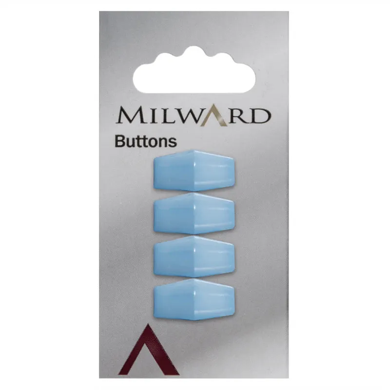 Milward Länglicher Knopf, Hellblau, 19 mm (4 Stück)