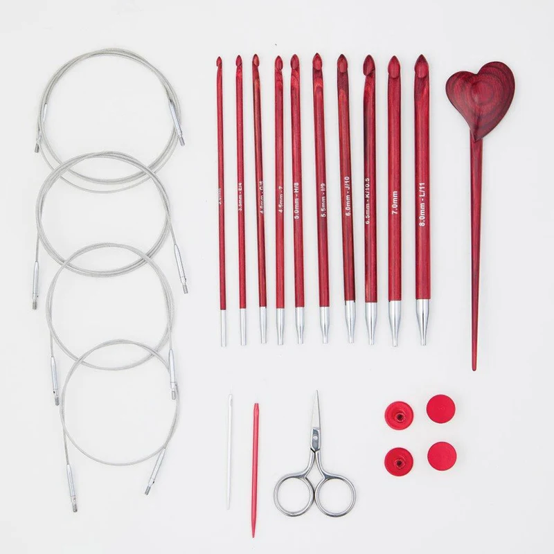 KnitPro Limited Edition tunesisches Häkelnadel-Set Amore 3 – 8 mm
