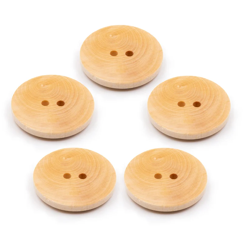 PPY Holzknöpfe aus Buchsbaum, 5er-Set, 18 mm