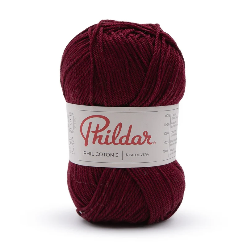 Phildar Phil Coton 3 2459 Weinrot
