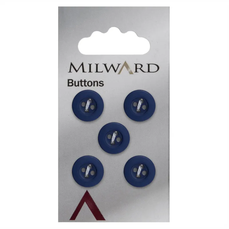 Milward-Knopf, matt, Dunkelblau, 12 mm (5 Stück)